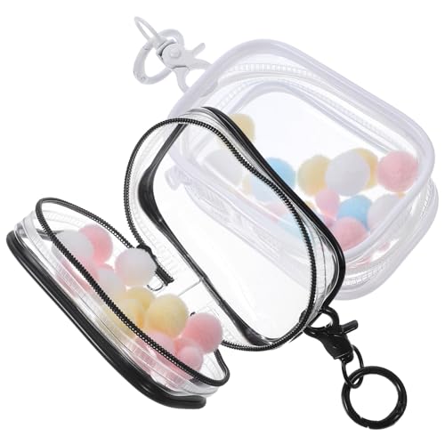 BESPORTBLE 2Sets Transparent Figure Storage Bag with Keychain Display Case for Dolls Compact and Organizer Pouch for Collectibles and Figures