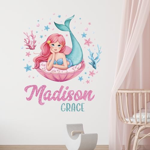 Vinilo Decorativo Personalizado Cola de Sirena para Niñas miniatura 4