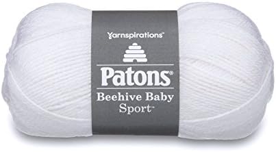 Patons Beehive Baby Sport Yarn, 3.5 oz, Angel White, 1 Ball