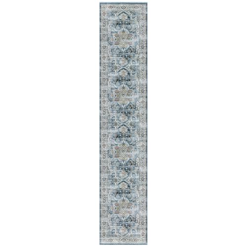 Madane Runner Rugs for Hallway 2x10 Long Washable Non-Slip Hallway Runner Rug Low-Pile Stair Kitchen Runner Soft Throw Carpet for Entrance Living Dining Laundry Room (Navy, 2 x 10)