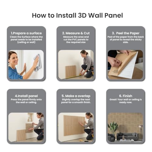 Image of PVC Self Adhesive Wall Panels for Home Interior Decor | Dairy Cream Color | Set of 10 Panels | Total Coverage 10 Sq. Ft.