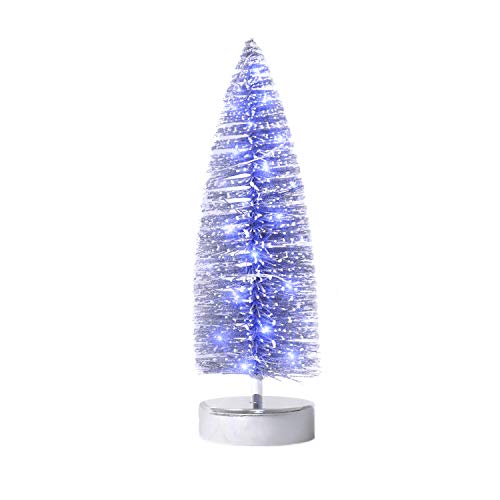 KPCB Mini Christmas Tree Glitter Tabletop Tree 28cm, Silver