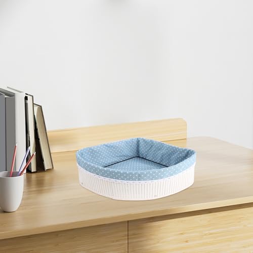 Cesta organizadora de bambú POPETPOP con diseño triangular y acabado natural 6
