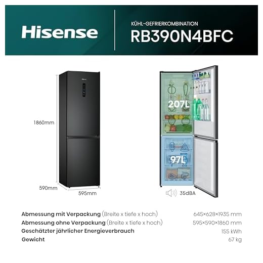 Hisense RB390N4BFC Kühl-Gefrier-Kombination