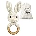 ARTESTAR Hochet de dentition en bois pour bébé - Jouet de préhension pour bébé - Cadeau de naissance (beige lapin)