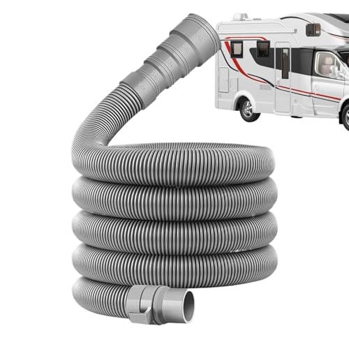 Caravan Waste Water Pipe 2/4/6/10 M Waste Hose Adjustable Foldable Flexible Drain Pipe Caravan Accessories for Travel Camping Holiday Vehicle Fits 28mm-42mm Hose System