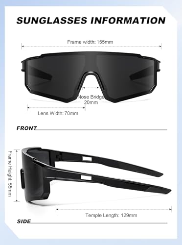 Polarized Sunglasses Men For Driving/Recying/Fishing/Baskball, UV 400 Protection Lens 70mm(6802P)3