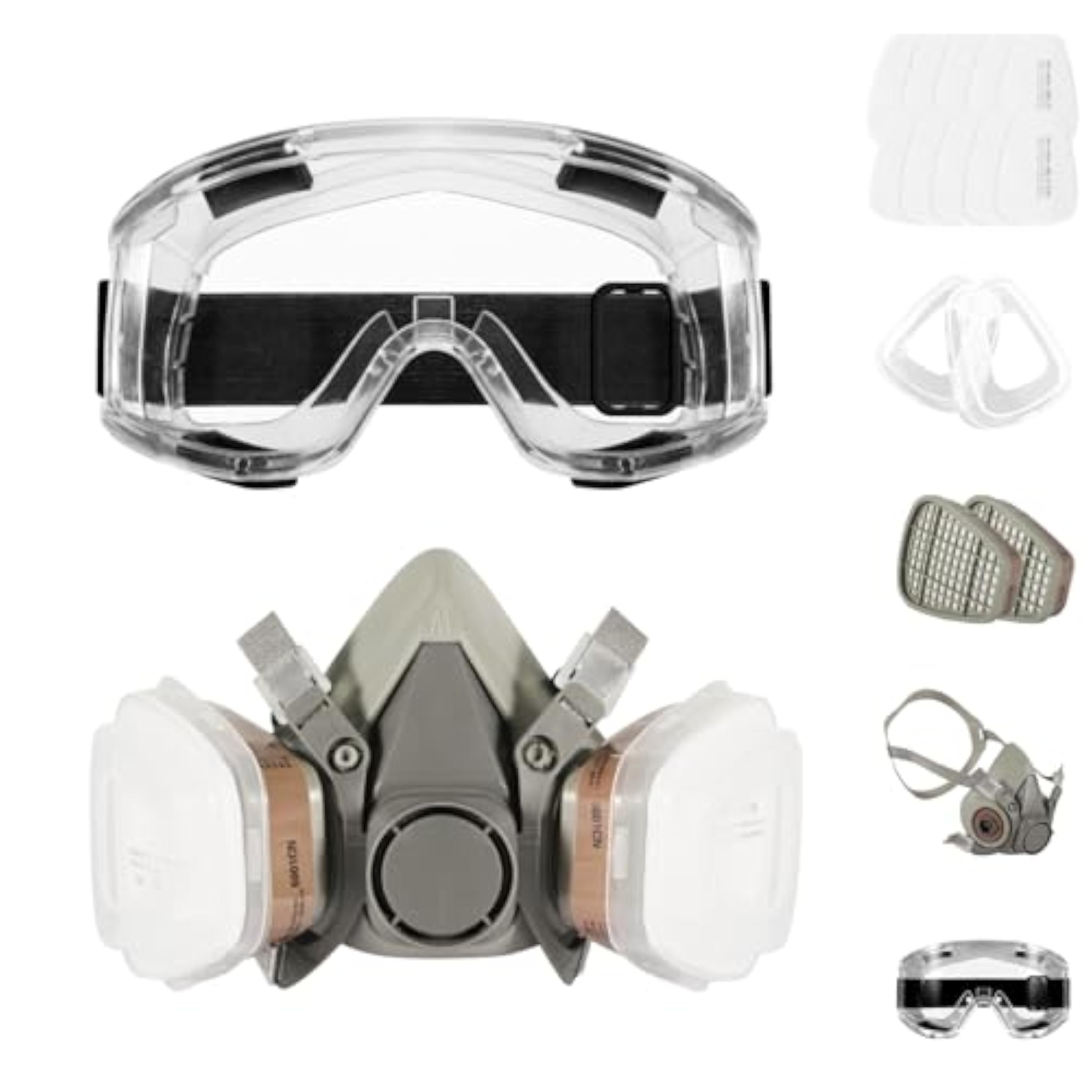 GLOSKIN Mascara, La Máscara a Prueba de Polvo con Filtro, Mascarilla Pintura Reemplazable y Se Puede Reciclar para Evitar Efectivamente La Inhalación de Gases y Polvo Irritantes. Pintor,Pintura