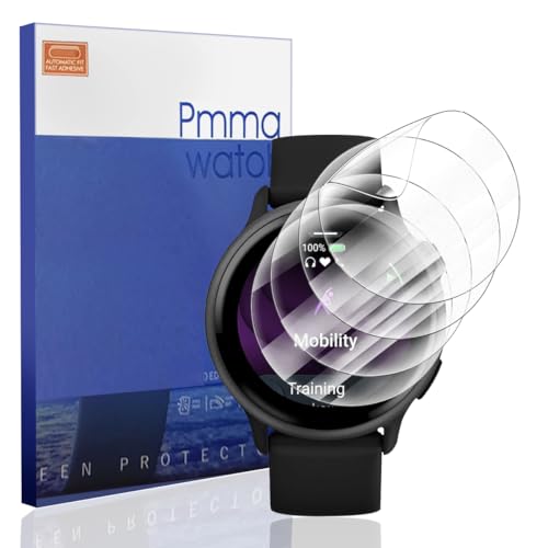 Euukzzea Protection Écran pour Garmin Vivoactive 6 Verre Trempé, 4 Pièces HD Anti-Rayures Vitre Protection [3D Couverture Complète] TPU Souple Film...