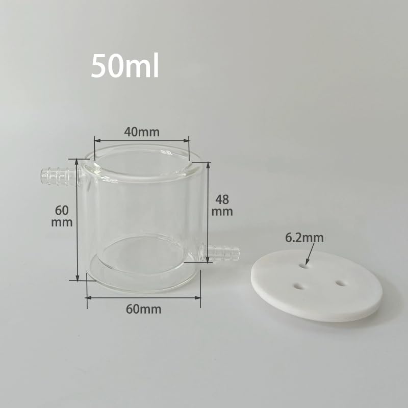Celda electrolítica de doble capa personalizable con control de temperatura for de 3 electrodos(50ml)