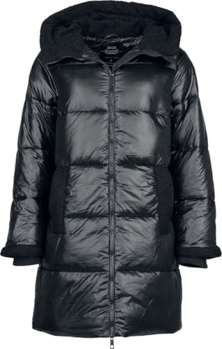 Abrigo de invierno negro Hailys contra el frío intenso con tejido de poliamida