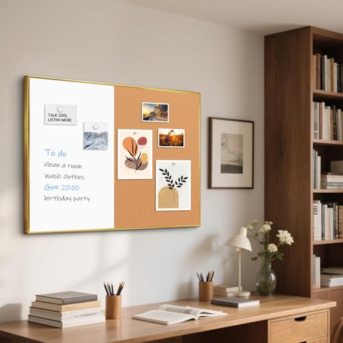 Tableau d'affichage magnétique effaçable à sec et liège mural - 7