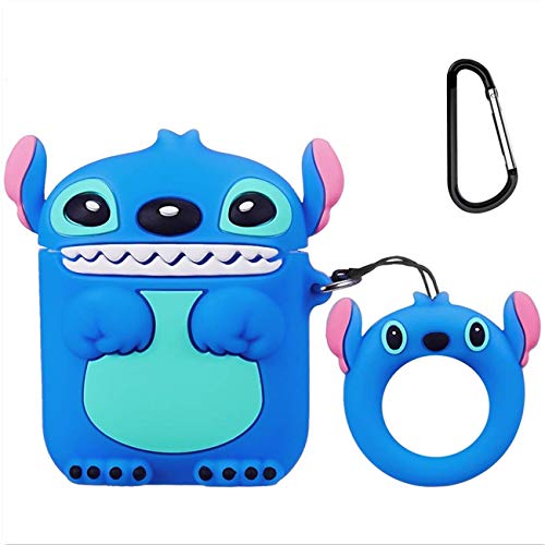 Leosimp for Airpods 1/2 Case,3D Lindo Cute Caricatura Cartoon Animal Moda Silicona Funda Airpod De Protección Protective Llavero Funda Air pods...