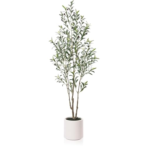 LOMANTO Artificial Olive Trees, 6 ft Tall Fake...