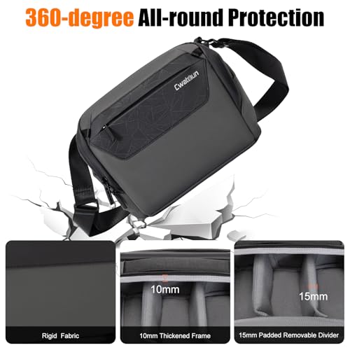 Bolso compacto para cámara tipo sling gris oscuro miniatura 5