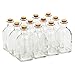 Juvale 12-Pack Mini Glass Bottles with Cork Lids - 4 oz Clear Vintage Square - Wedding Decor & Party Favors - Potion Bottles with Cork & Mini Glass Jars with Lids