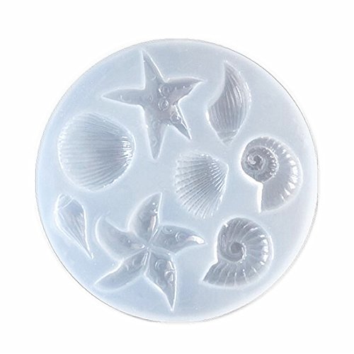Aouke Starfish Shell Shape Polymer Clay Silicone Mold,Crafting, Resin Epoxy,Jewelry Pendant Earrings Making, DIY Mobile Phone Decoration Tools,Semi-Transparent