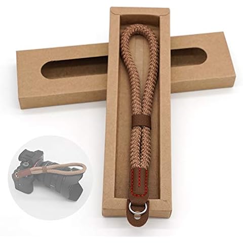 Comfortable Cotton Camera Hand Wrist Strap Compatible for Sony A7 A9 A6000 A6300 A6500 Fujifilm X-T30 X-T20 X-T3 X-T2 X70 ILCE M10 Mirrorless Cameras Safety Tether (Brown) Cover