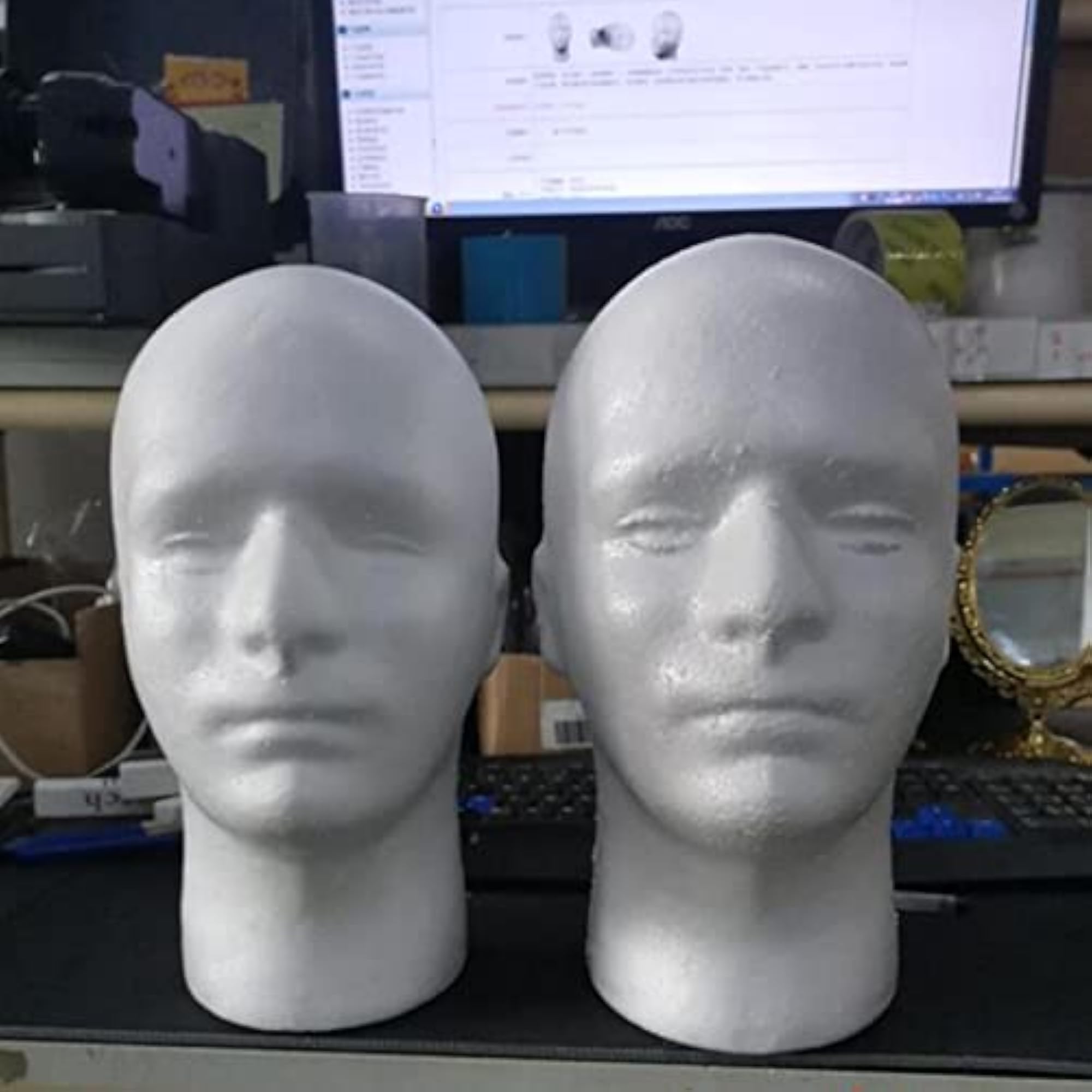 Men Foam Manikin Head Stand Holder for Headwear