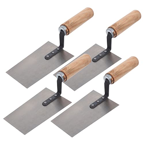 WHAMVOX 4 Piezas Espátulas de Acero Inoxidable para Construcción Llana Resistente para Masilla Herramientas Profesionales para Alisar y Nivelar Cemento Obra