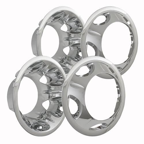 Fuel Rider Set of 4 Chrome ABS Wheel Simulators Compatible with 11-11 Chevrolet Silverado 3500 8 Lug, 5 Hand Holes, Full Set Wheel Covers