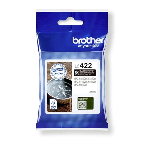 Brother LC 422BK   Cartucho de Tinta para MFC J5340DW, MFC J5345DW, MFC J5740DW, MFC J6540DW, MFC J6540DW, MFC J6940DW