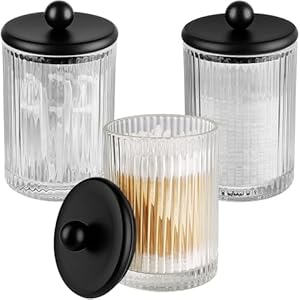 3Pack Glass Qtip Holder Dispenser S...