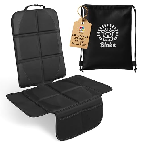 Blohe Protector Asiento Coche Silla Bebe Antideslizante y Estable – Oxford 600D Impermeable – Compatible ISOFIX – Protege Cuero y Tela – Incluye Bolsa de Almacenamiento