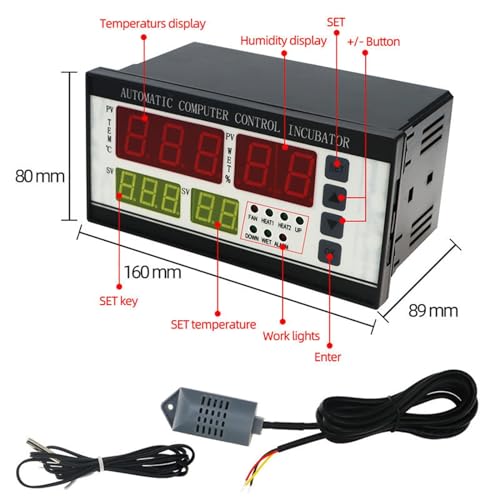 Termostato multifuncional XM-18 digital para incubadora con sondas 3