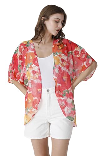 Ambesonne Women's Kimono Sheer Chiffon Cardigan4