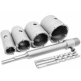 After7 超硬 コンクリート ドリル セット ホルソー ホールソー ロング sdsプラス (4点(30mm 40mm 50mm 60mm), ホールソーセット)