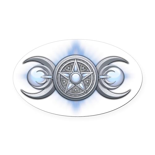 CafePress Triple Goddess Moonstone Trans Oval Car Magnet, Euro Oval Bumper Magnet