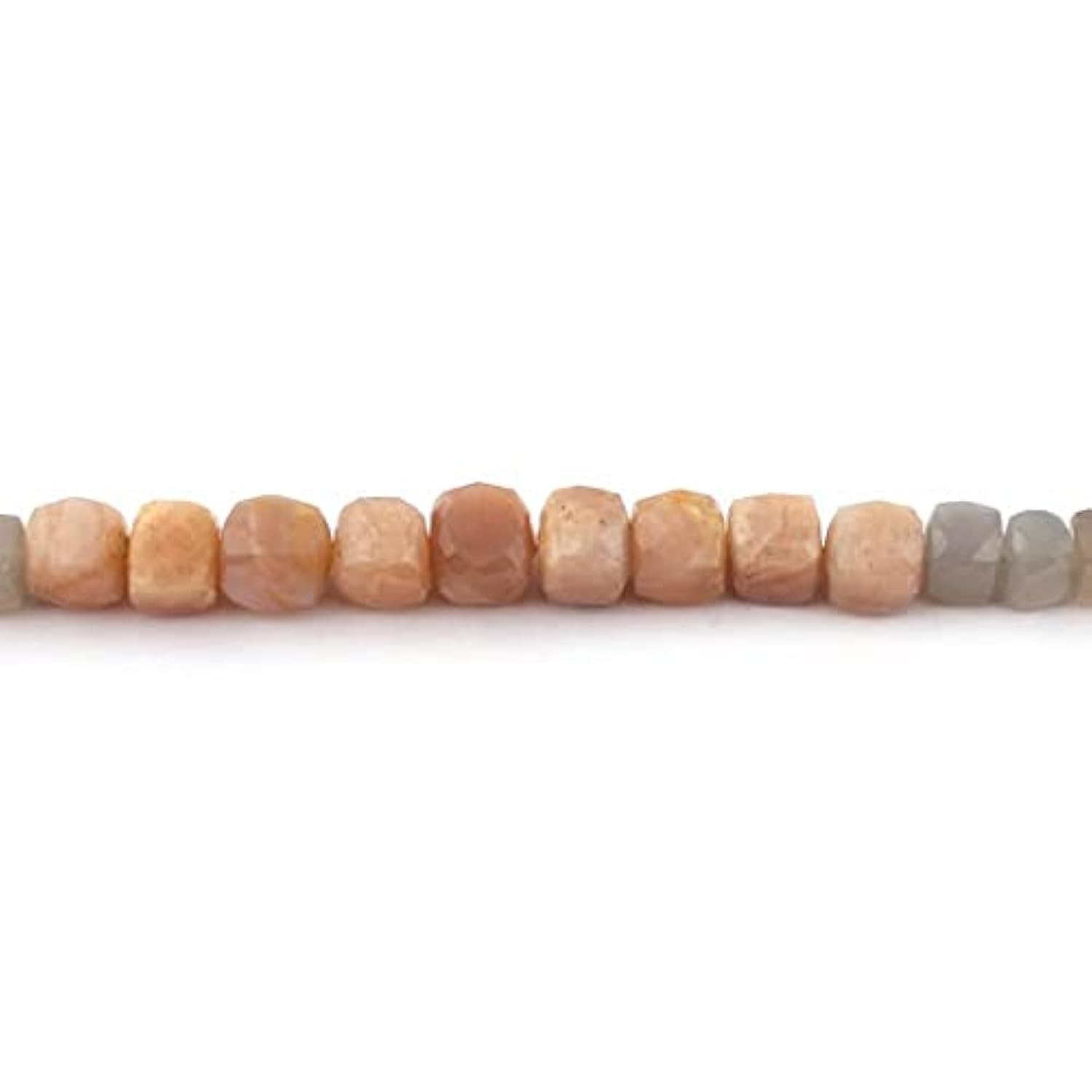 Pierre de lune multi briolette cube perles facettées de 7 inches