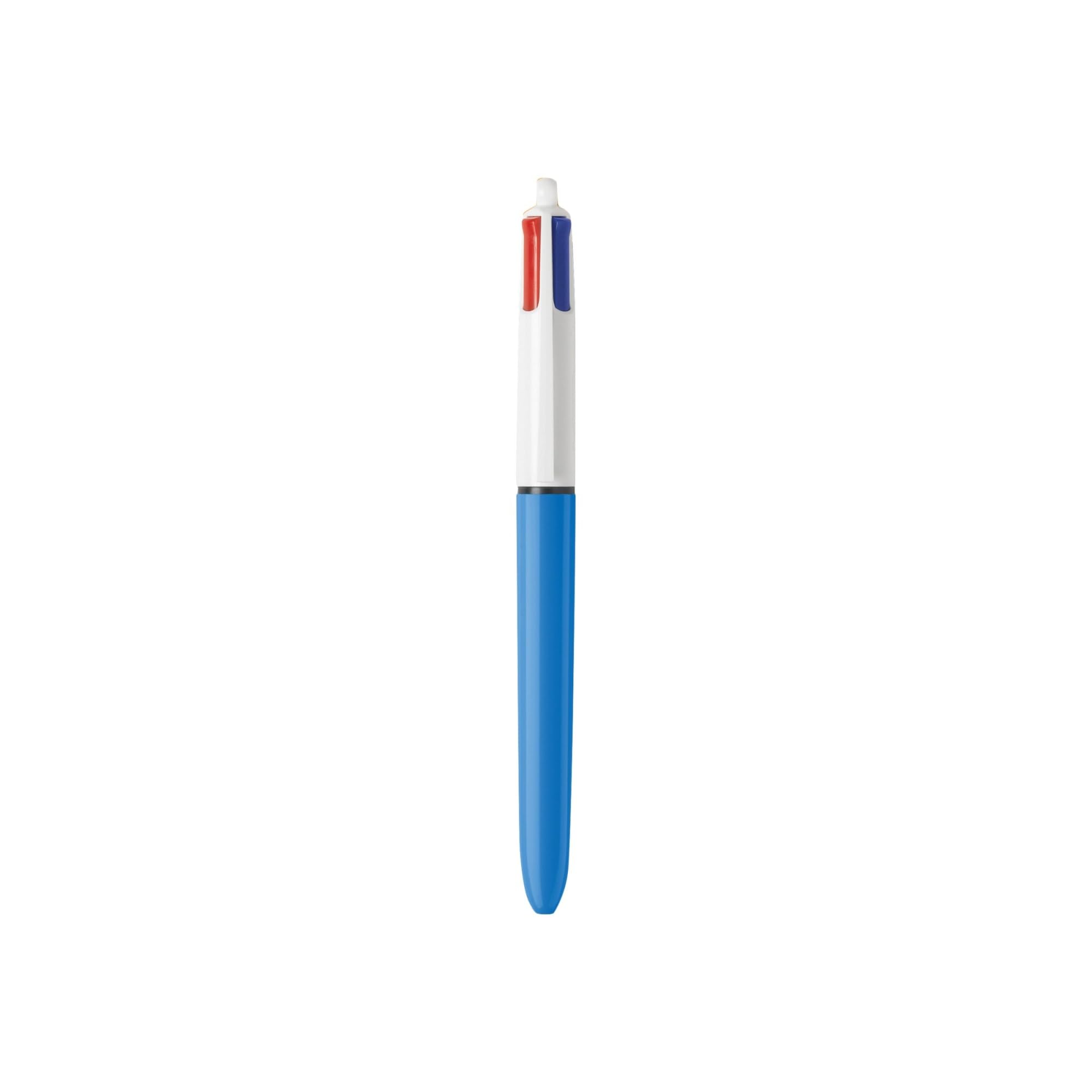 BIC Lot de 3 stylos à bille rétractables 4 couleurs, pointe moyenne, 1,0 mm, couleurs d'encre assorties
