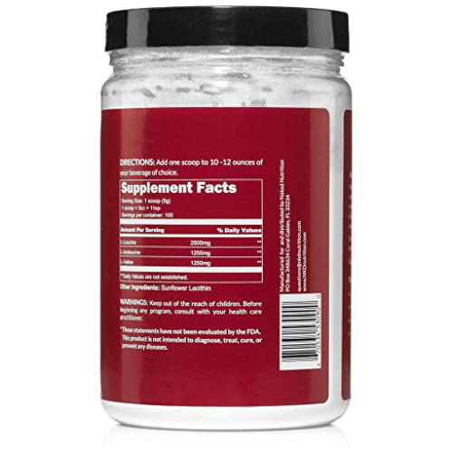 Naked Bcaas Amino Acids Powder, Only 1 Ingredient, 100% Pure 2:1:1 Formula, Vegan Unflavored Branched Chain Amino Acids, Instantized All Natural Bcaa Powder Supplement - 500 Grams, 100 Servings #TOP4