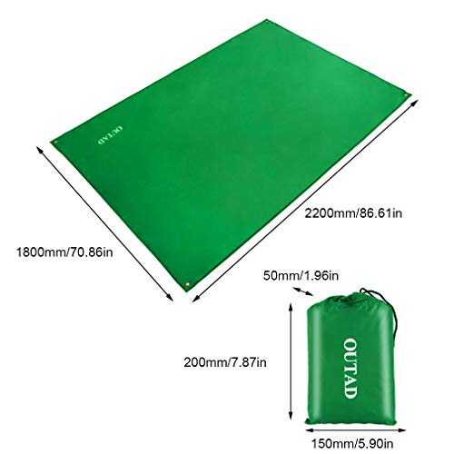 OUTAD Waterproof Camping Tarp Tent Footprint Mutifunctional Groundsheet Picnic and Beach Mat with Drawstring Carrying Bag - Thumbnail 2