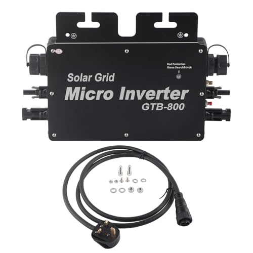 Solar Grid Tie Micro Inverter 800W 30A WiFi Control Solar Inverter Controller Auto Identification DC to AC Solar Inverter 120 230V Waterproof Solar Power Inverter Grid Tie Inverter(Black)
