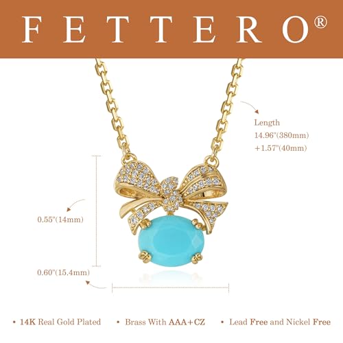 Fettero Gold Necklace for Women - 14K Plated Dainty Gold Necklaces Cute Charm Pendant Trendy Necklaces for Women Jewelry