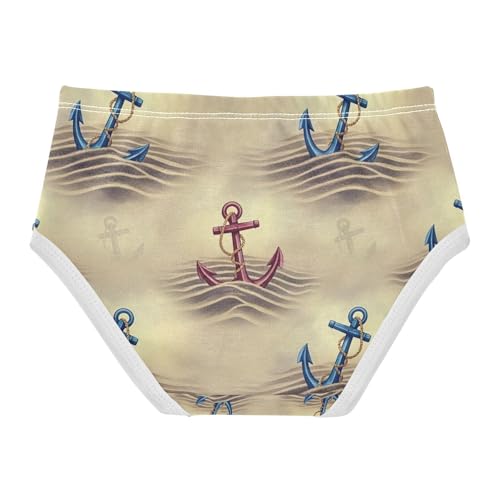 Vintage Anchor Kids Underwear Girls, Toddler Girl Briefs, Cotton Underwear Girls, 2–8 Years2