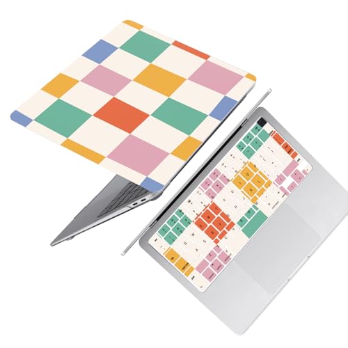 HLAAJJX Custodia Cover per 2015 2016 2017 MacBook 12 Pollici (A1534),Protettiva Hard Shell Case & Copritastiera Cover per MacBook 12 Retina,Plaid Colorato
