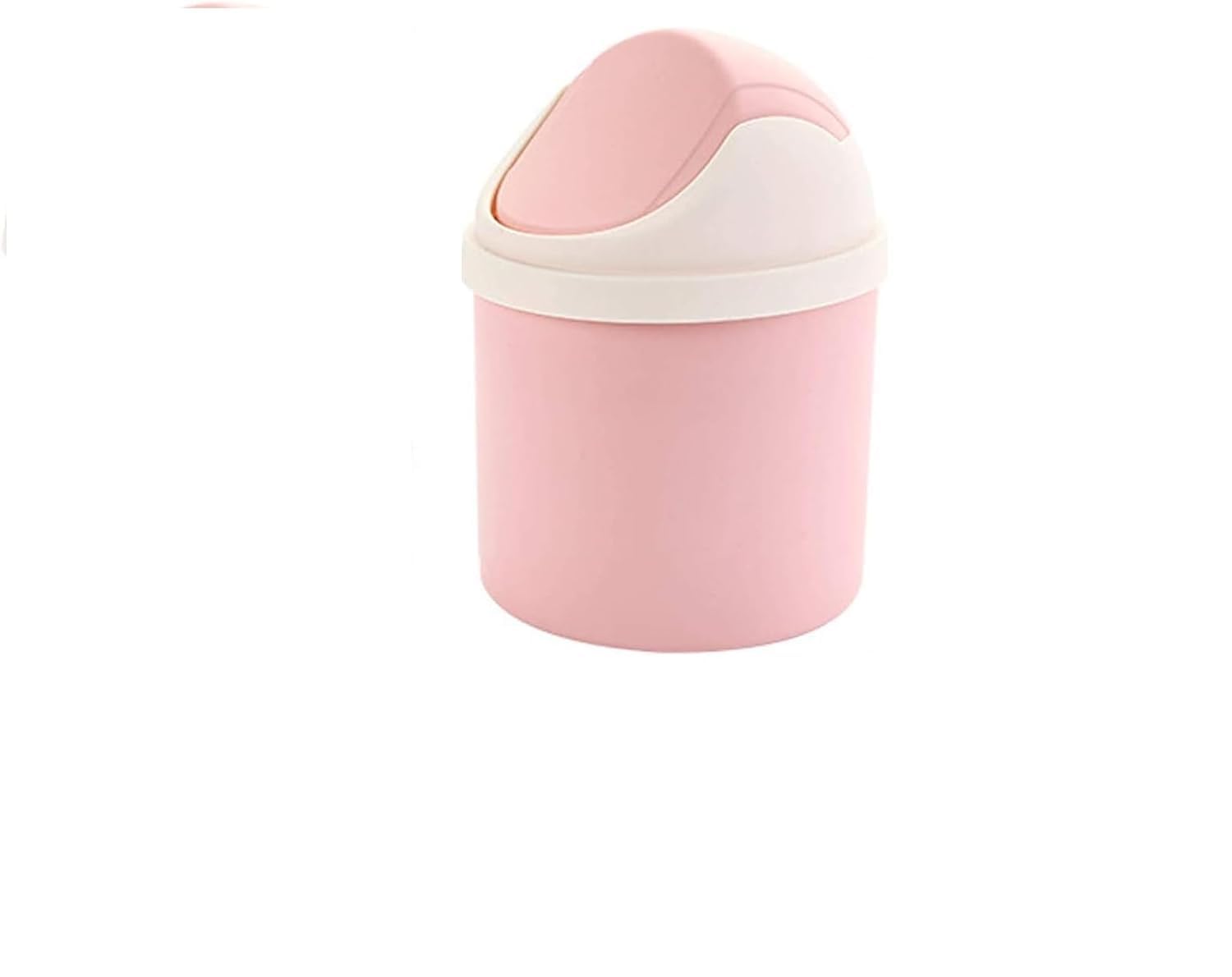 Desktop Mini Plastic Waste Garbage Can with Lid, Stylish Countertop Trash Bin Table Waste Paper Basket Round Small Trash Can for Office Bathroom