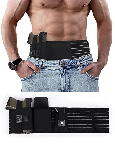 Lilcreek Belly Band Gun Holster For Concealed Carry,Fits Up To A 57" Belly,Elastic Breathable Belly Holster For Smith And Wesson, Shield, Glock 19, 17, 42, 43, P238, Ruger Lcp For Men And Women #TOP9
