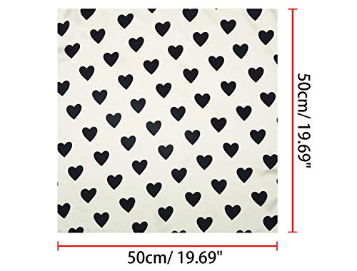 Allegra K 50cm Women Love Heart Small Square Scarves Kerchief Head Neck Scarf Neckerchief3
