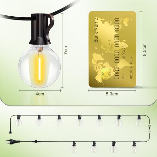 Lichterkette Außen LED Outdoor Strom - 10m Aussen Beleuchtung Balkon Garten Glühbirnen Pavillon Lichterketten Lights Party Terrasse Draußen Birnen Innen Terrassen Aussenlichterkette Gartenbeleuchtung 5