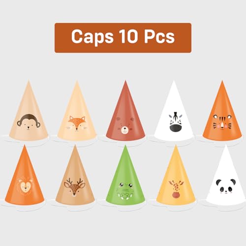 Image of Party Propz Happy Birthday Caps -10 Pcs, Birthday Cap for Decoration, Printed Birthday Caps for Kids, Multicolor Birthday Hat for Kids Pack of 10, Birthday Decor for Boys & Girls (Cardstock)