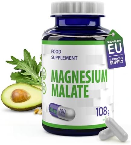 Magnesio Malato 2000mg por dosis 180 cápsulas veganas, probadas e...