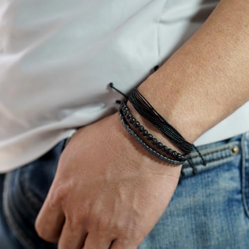 Pulsera artesanal de piedra natural ajustable para hombre miniatura 3
