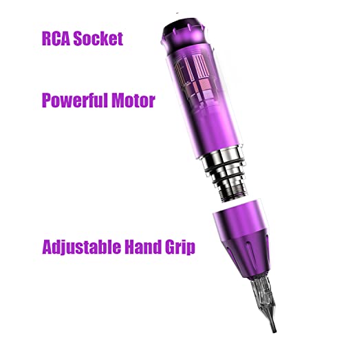 Tattoo Kit, Wormhole Tattoo Pen Kit/Rotary Tattoo Machine Pen for Beginners 10pcs Tattoo Cartridges Needles 5 Tattoo Ink, Professional Complete Tattoo Kit TK602 - Thumbnail 4
