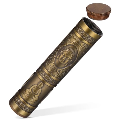 Healvian Estuche Metálico para Cigarrillos con Tapa Hermética Resistente y Portátil Tubo Compacto para Protección y Almacenamiento Seguro y Uso Diario