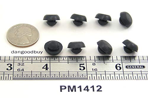 black sbr rubber push in ridged bumper - bumper diameter - 1234 bumper height - 53234 fits hole size - 1434